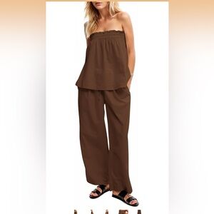 Amazon Chocolate Brown Matching Set Outfit NWT